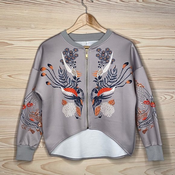 Stylish Floral Bomber Jacket - Picture 1 of 6